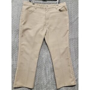 Vintage‎ Levis 517 Khaki Polyester Bootcut Pants 40x30 Black Gold Tab Rockabilly